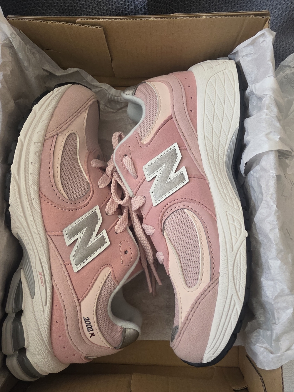 New Balance 2002R Pink Suede & Mesh Sneakers, Girls Size 1.5
